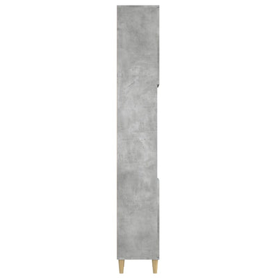 Kylpyhuoneen kaappi betoninharmaa 30x30x190 cm tekninen puu