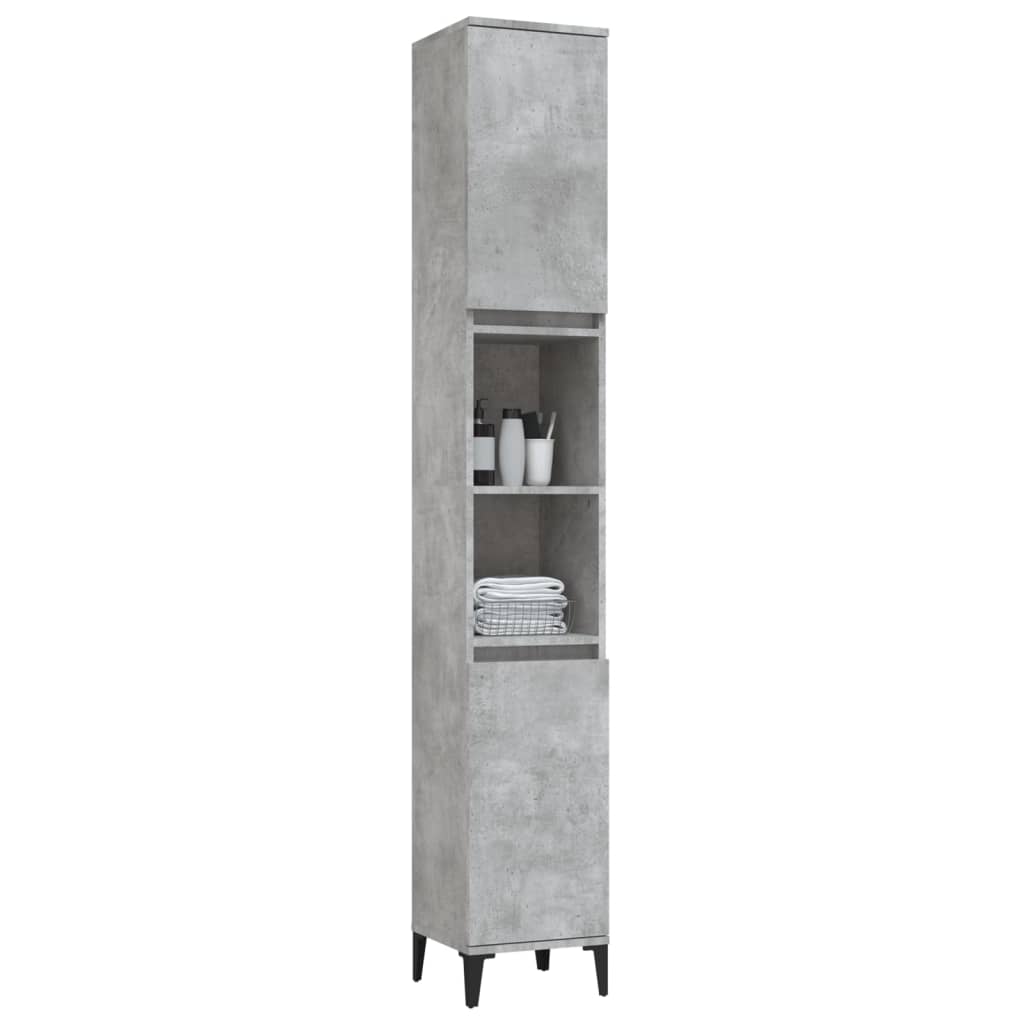 Betoninharmaa kylpyhuoneen kaappi Cinciian 30x30x190cm (puinen)