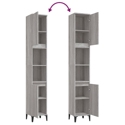 Harmaa sonoma kylpyhuoneen kaappi Cinciian 30x30x190cm (puinen)