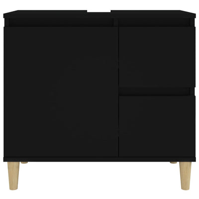 Kylpyhuoneen kaappi musta 65x33x60 cm tekninen puu
