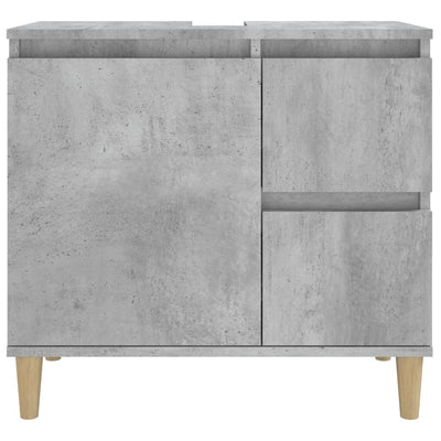 Kylpyhuoneen kaappi betoninharmaa 65x33x60 cm tekninen puu