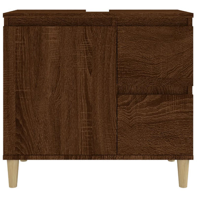 Kylpyhuoneen kaappi ruskea tammi 65x33x60 cm tekninen puu