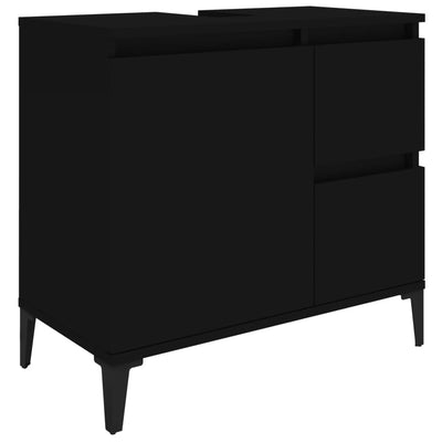Kylpyhuoneen kaappi musta 65x33x60 cm tekninen puu