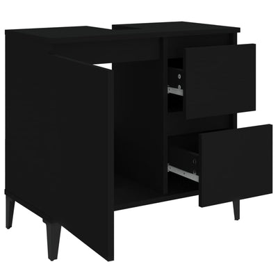 Kylpyhuoneen kaappi musta 65x33x60 cm tekninen puu