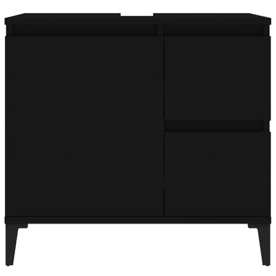 Kylpyhuoneen kaappi musta 65x33x60 cm tekninen puu