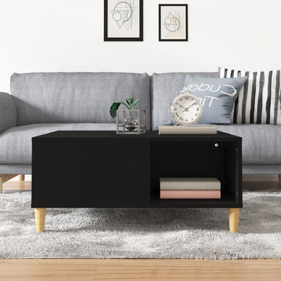 Sohvapöytä musta 80x80x36,5 cm tekninen puu
