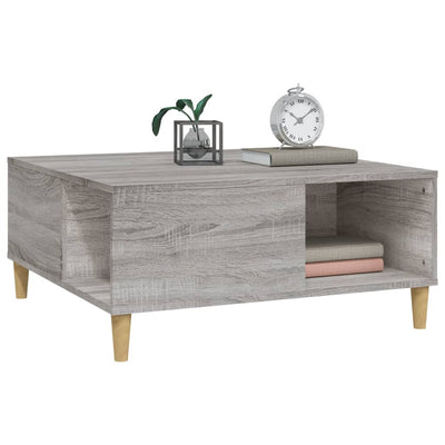 Sohvapöytä harmaa Sonoma 80x80x36,5 cm tekninen puu