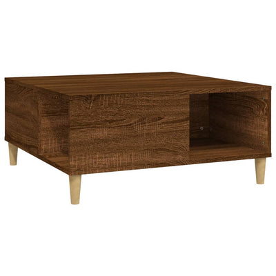 Sohvapöytä ruskea tammi 80x80x36,5 cm tekninen puu