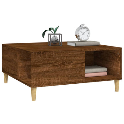 Sohvapöytä ruskea tammi 80x80x36,5 cm tekninen puu