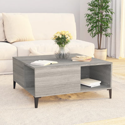 Sohvapöytä harmaa Sonoma 80x80x36,5 cm tekninen puu