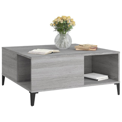 Sohvapöytä harmaa Sonoma 80x80x36,5 cm tekninen puu
