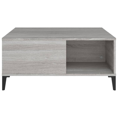 Sohvapöytä harmaa Sonoma 80x80x36,5 cm tekninen puu