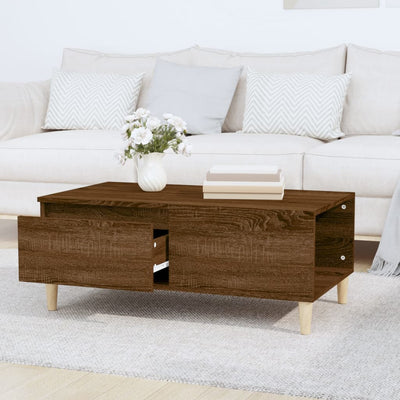 Sohvapöytä ruskea tammi 90x50x36,5 cm tekninen puu