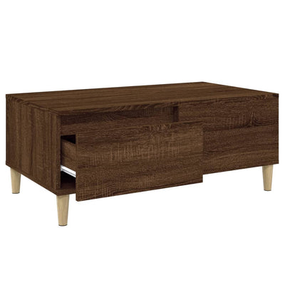 Sohvapöytä ruskea tammi 90x50x36,5 cm tekninen puu