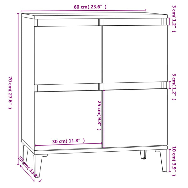 Harmaa senkki Saviton 60x35x70cm (puinen)