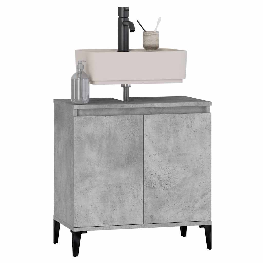 Betoninharmaa pesuallaskaappi Francoise 58x33x60cm (puinen)