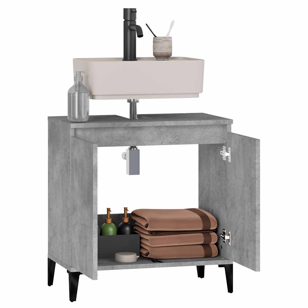 Betoninharmaa pesuallaskaappi Francoise 58x33x60cm (puinen)