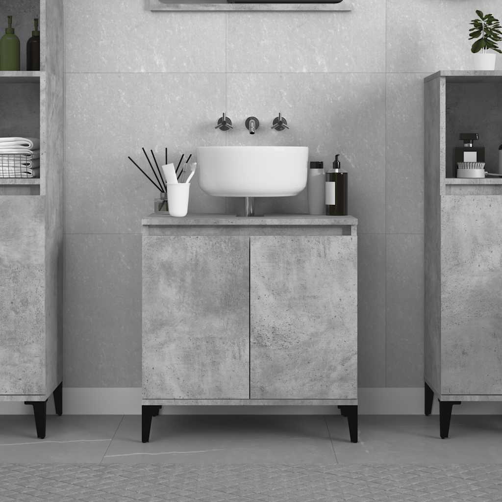 Betoninharmaa pesuallaskaappi Francoise 58x33x60cm (puinen)