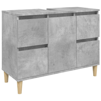 Pesuallaskaappi betoninharmaa 80x33x60 cm tekninen puu