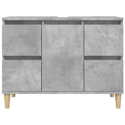 Pesuallaskaappi betoninharmaa 80x33x60 cm tekninen puu