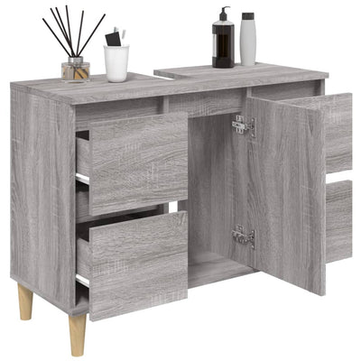 Pesuallaskaappi harmaa Sonoma 80x33x60 cm tekninen puu