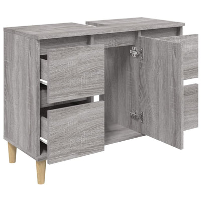 Pesuallaskaappi harmaa Sonoma 80x33x60 cm tekninen puu