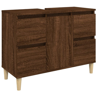 Pesuallaskaappi ruskea tammi 80x33x60 cm tekninen puu
