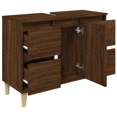 Pesuallaskaappi ruskea tammi 80x33x60 cm tekninen puu