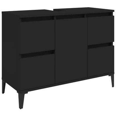 Pesuallaskaappi musta 80x33x60 cm tekninen puu