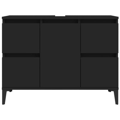 Pesuallaskaappi musta 80x33x60 cm tekninen puu
