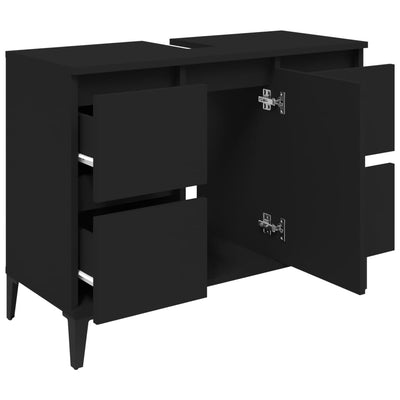 Pesuallaskaappi musta 80x33x60 cm tekninen puu