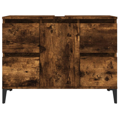Pesuallaskaappi savutammi 80x33x60 cm tekninen puu