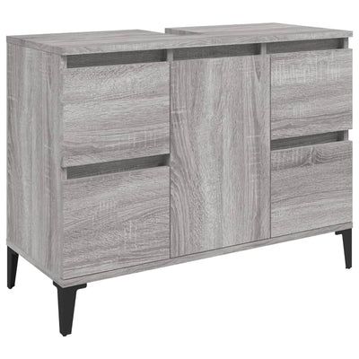 Pesuallaskaappi harmaa Sonoma 80x33x60 cm tekninen puu