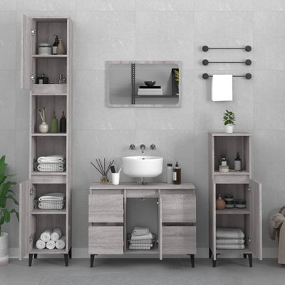 Pesuallaskaappi harmaa Sonoma 80x33x60 cm tekninen puu