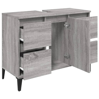 Pesuallaskaappi harmaa Sonoma 80x33x60 cm tekninen puu