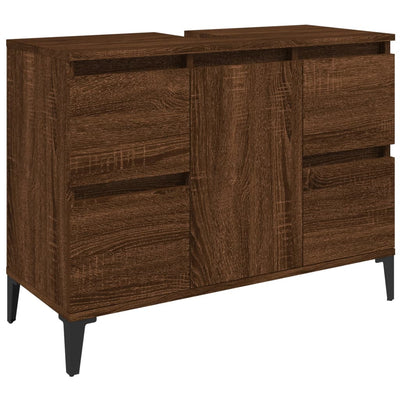 Pesuallaskaappi ruskea tammi 80x33x60 cm tekninen puu