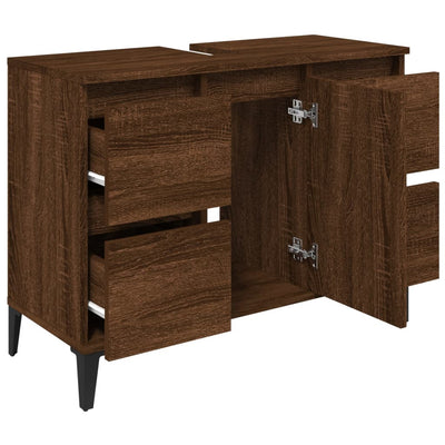 Pesuallaskaappi ruskea tammi 80x33x60 cm tekninen puu