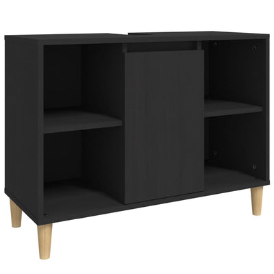 Pesuallaskaappi musta 80x33x60 cm tekninen puu