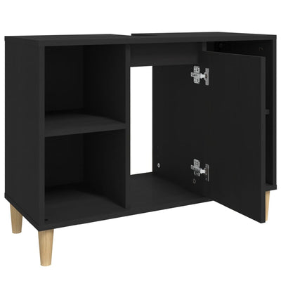 Pesuallaskaappi musta 80x33x60 cm tekninen puu