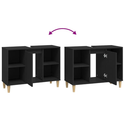 Musta pesuallaskaappi Gurghiu 80x33x60cm (puinen)