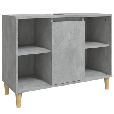 Pesuallaskaappi betoninharmaa 80x33x60 cm tekninen puu