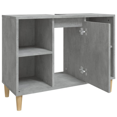 Pesuallaskaappi betoninharmaa 80x33x60 cm tekninen puu