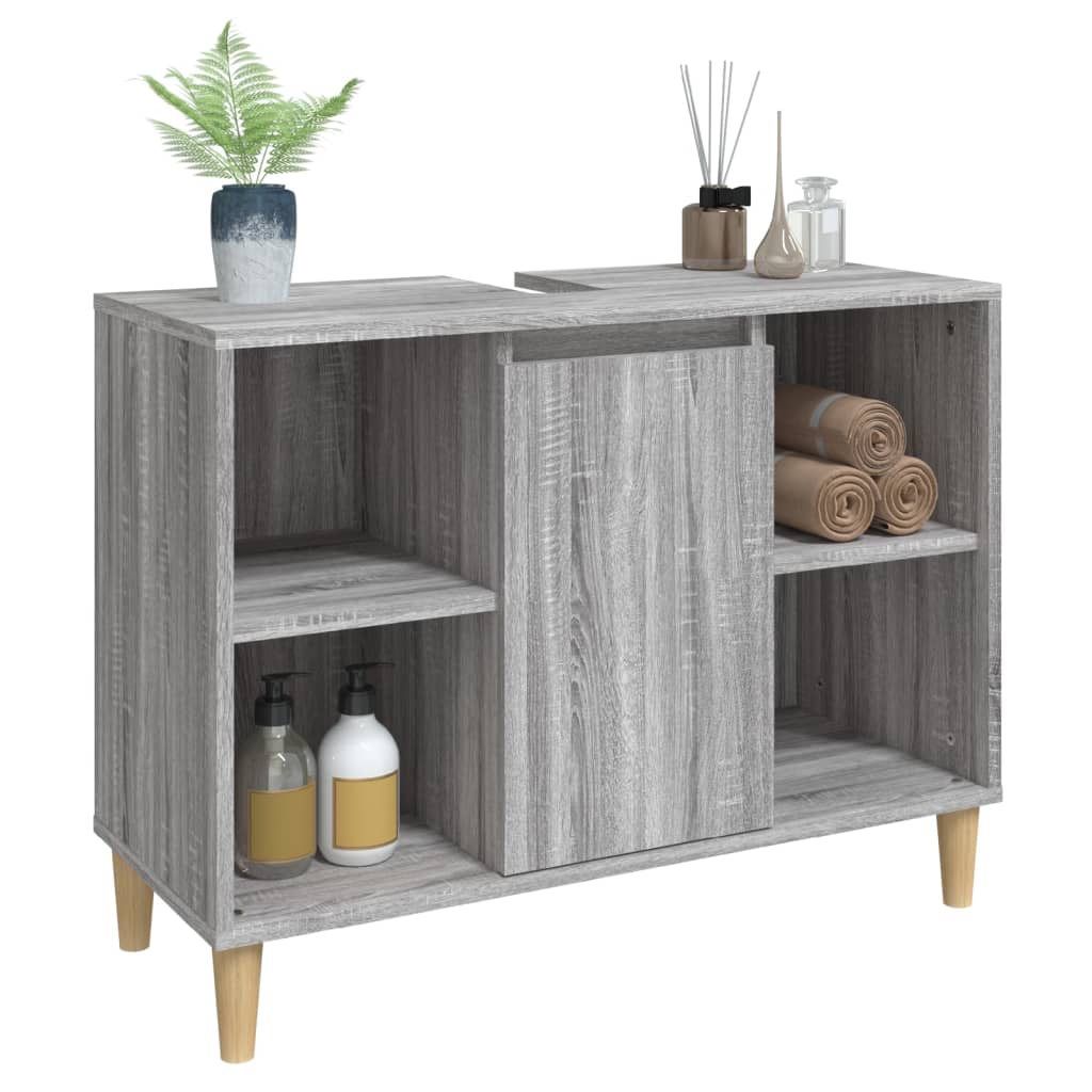 Harmaa pesuallaskaappi Gurghiu 80x33x60cm (puinen)