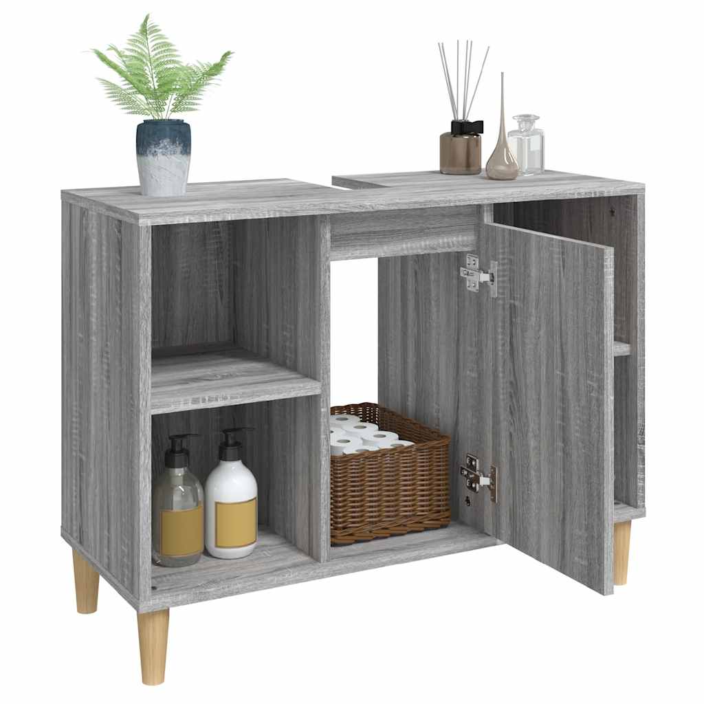 Harmaa pesuallaskaappi Gurghiu 80x33x60cm (puinen)
