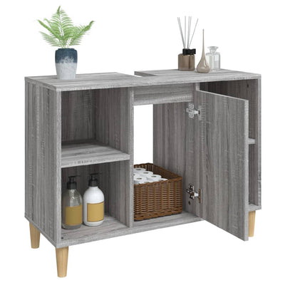 Pesuallaskaappi harmaa Sonoma 80x33x60 cm tekninen puu