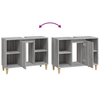 Harmaa pesuallaskaappi Gurghiu 80x33x60cm (puinen)