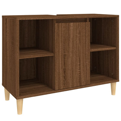 Pesuallaskaappi ruskea tammi 80x33x60 cm tekninen puu