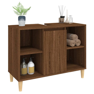 Pesuallaskaappi ruskea tammi 80x33x60 cm tekninen puu