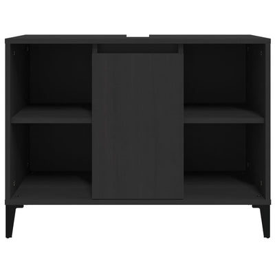 Pesuallaskaappi musta 80x33x60 cm tekninen puu