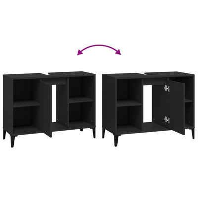 Musta pesuallaskaappi Joleen 80x33x60cm (puinen)